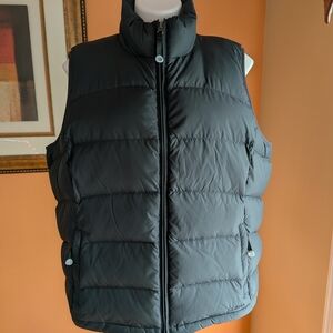 L.L. Bean Men's Black Quilted Goose Down Vest Size XL Full Zipper